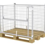 Box Pallet 400 – Suprastructură metalică pliabilă și stivuibilă pentru paleți standard, 120 x 80 CM